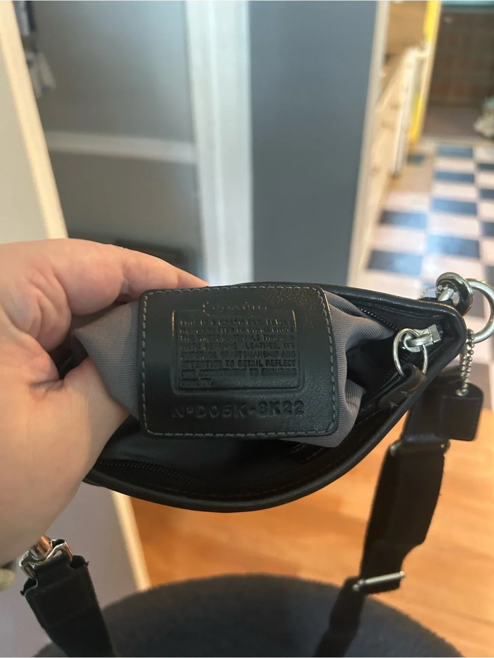 Coach Vintage Black Signature-Print Crossbody Bag